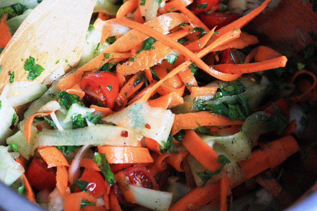 Paleo Salad Recipes - Low Carb Chicken & Carrot Pasta Salad